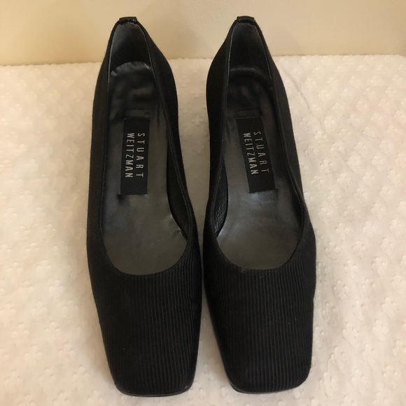 Stuart Weitzman Ribbed Fabric Square Toe Pump - Picture 2 of 7